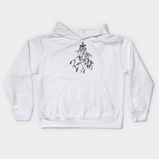 Mistletoe branch sketch Kids Hoodie